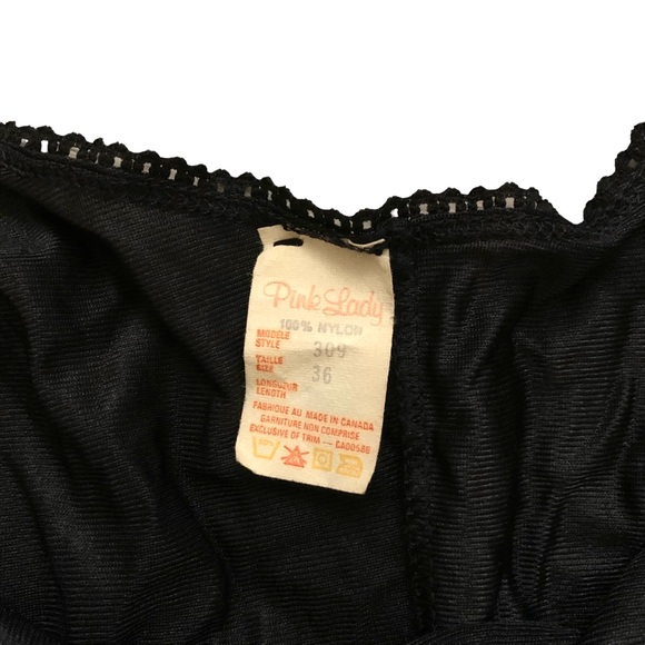 Black size small vintage scoop neck lace maxi slip dress - Picture 3 of 6